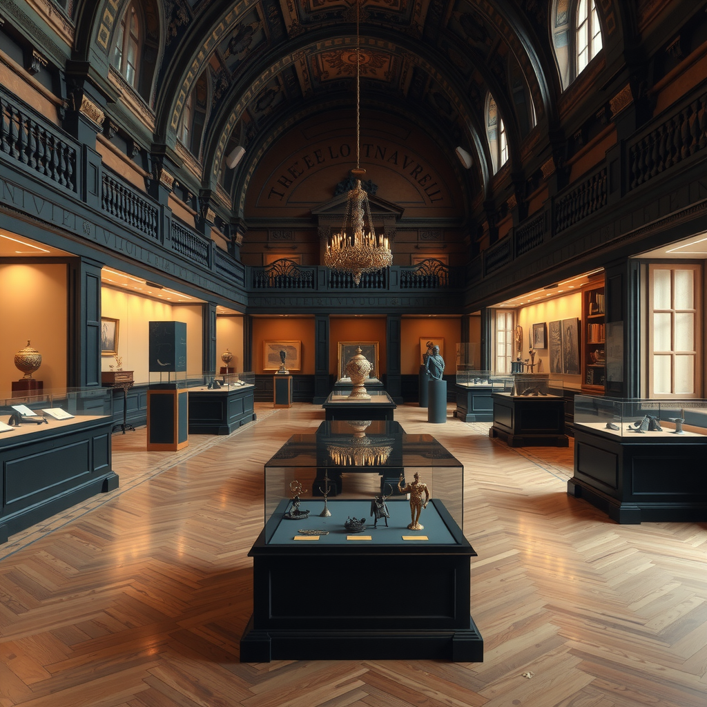 Interior view of Musée Carnavalet displaying medieval artifacts, revolutionary memorabilia, and intimate Parisian historical objects in elegant exhibition halls with warm lighting