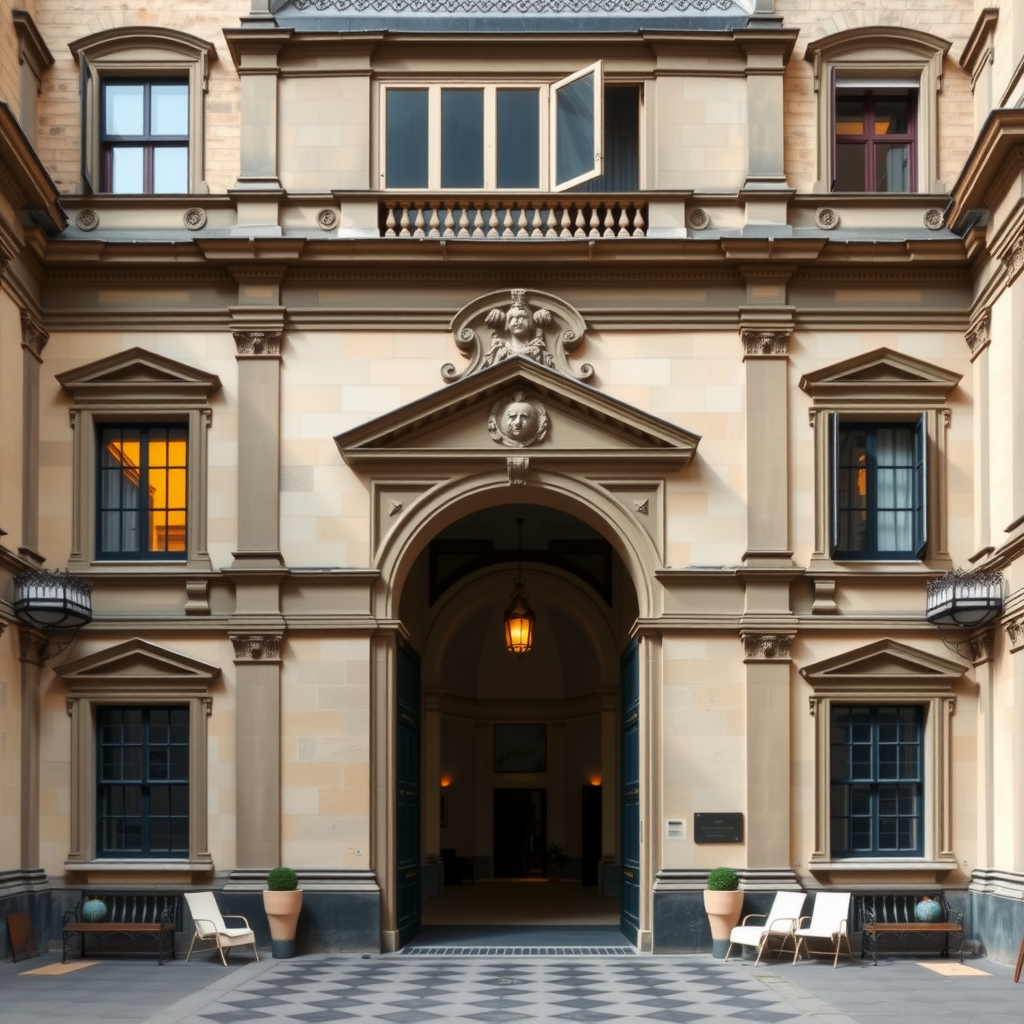 Façade historique du Musée Carnavalet dans le quartier du Marais à Paris, montrant l'architecture Renaissance française avec son portail monumental et sa cour intérieure pavée